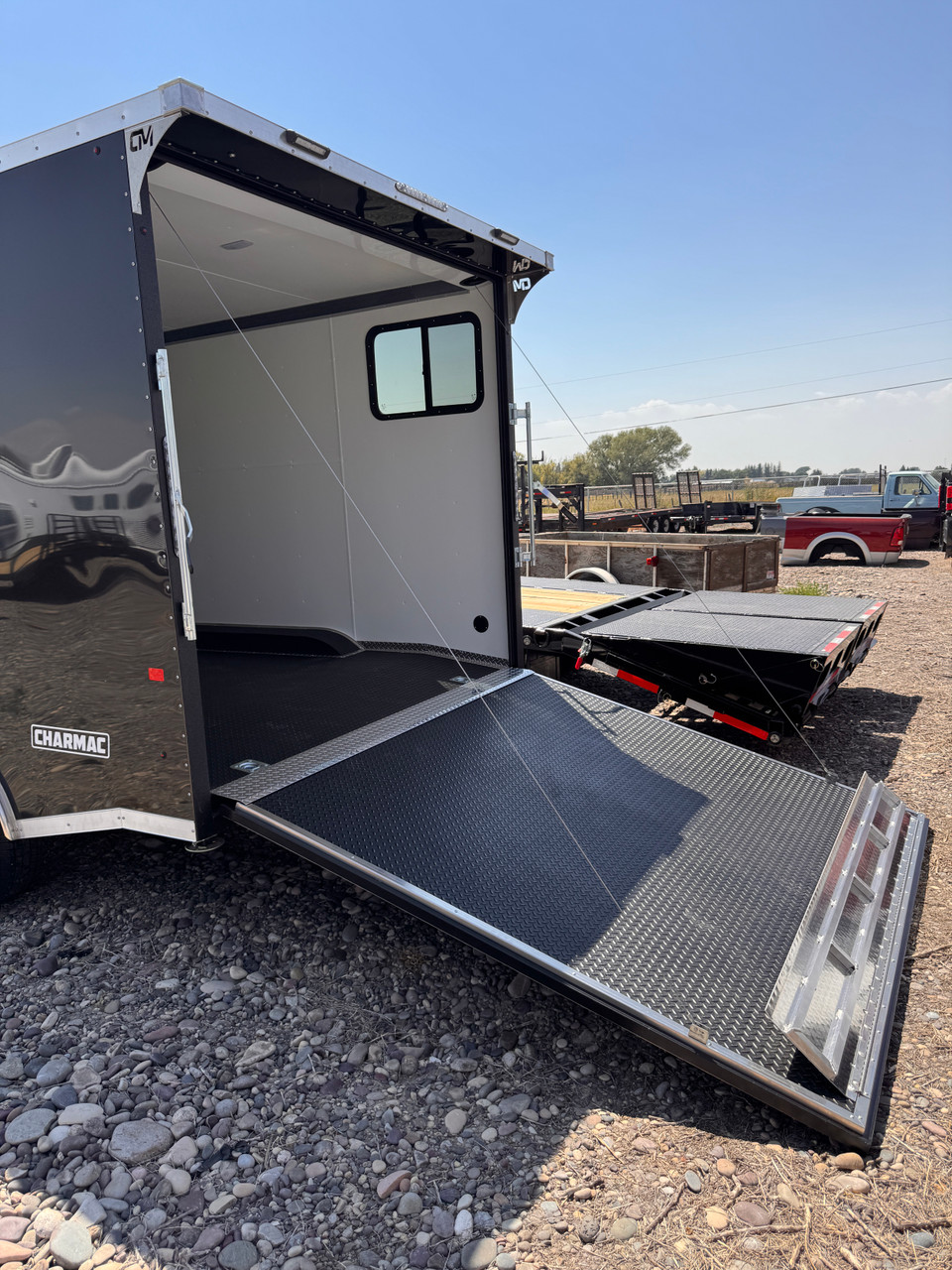 Charmac Trailers 2026 STEALTH 100"X20' Standard Cargo Trailer | Tandem Axle Axle 9.99K, Rear Ramp Door, Rubber Floor, Driver Side Door, Rear Passenger Side Window, Rear Spoiler