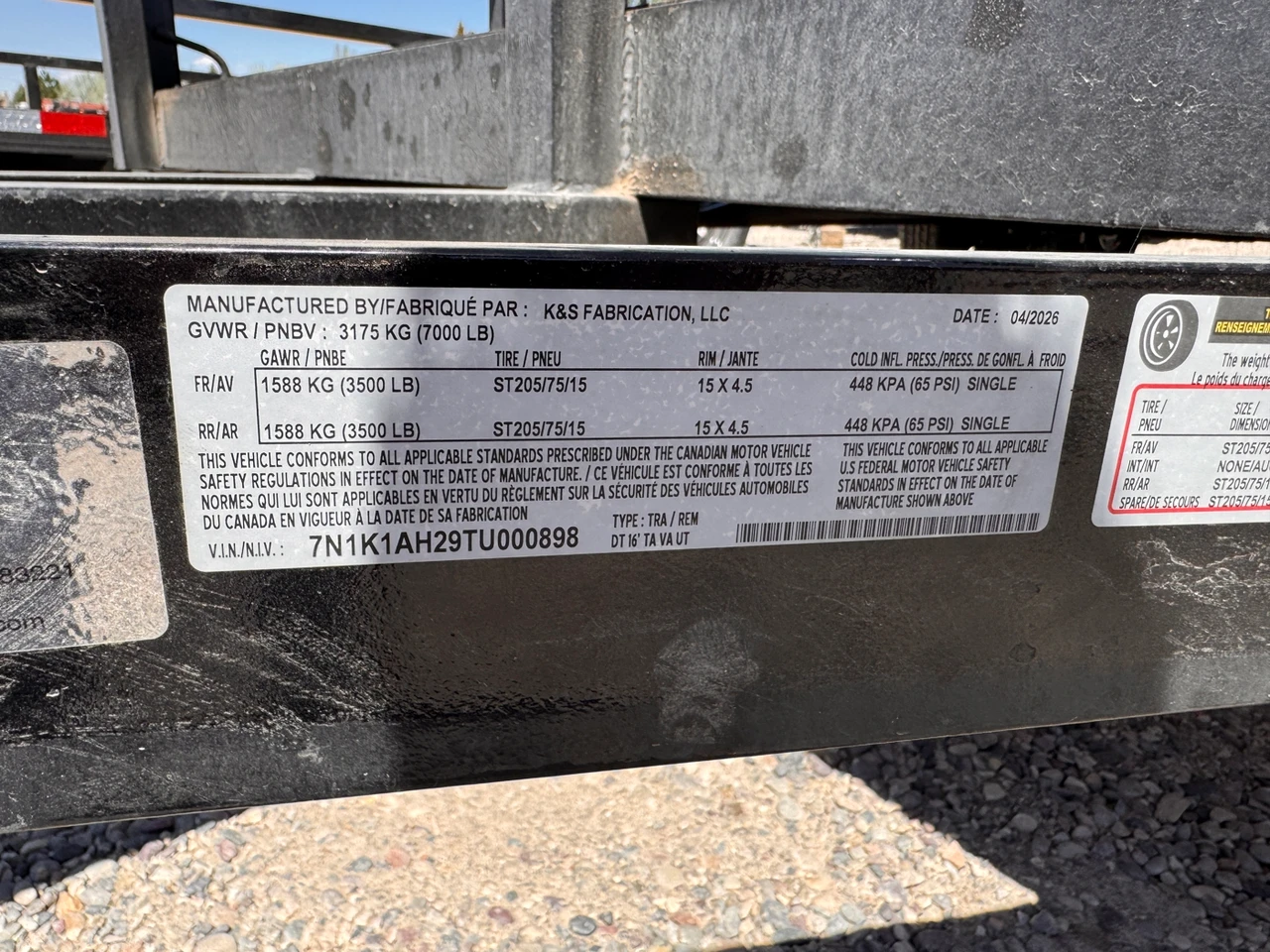 Dutton Trailers 2026 2026 84"X16' Utility Trailer | Tandem Axle Axle 7K | Tube Top Rail, Led Lights, 8Ply Radial Tires 205X75R15, Rear Ramp Gate