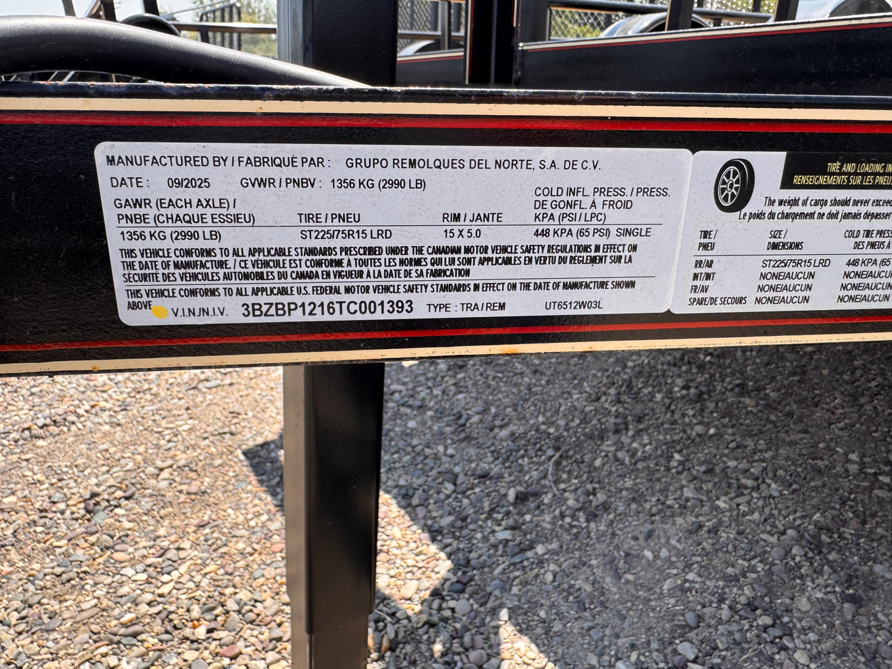 GR Trailers 2026 924"X12' Utility Trailer | Single Axle 2.99K, Pipetop Rails, Rear Rampgate, Spare Tire Mount