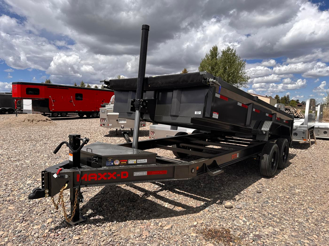 Maxx-D Trailers 2027 2027 83"X16' Telescopic Dump Trailer | Tandem Axle Axle 15.6K | 2' Sides, 7K Axles, 18 Ply 15,600 Gvwr, Wireless Remote, 8"I-Beam Frame, Tarp Ramps