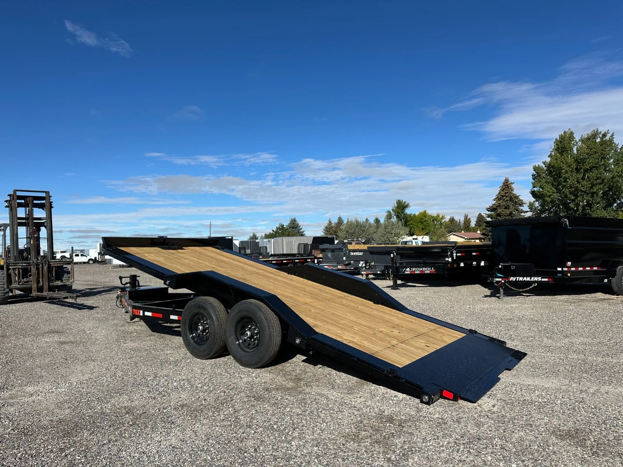 Maxx-D Trailers 2025 2025 102"X20' Low Profile Tilt Trailer | Tandem Axle Axle 14K | Power-Tilt, Drive-Over Fenders, Tool Tray, Winch Plate, Spare, 2-7K Axles