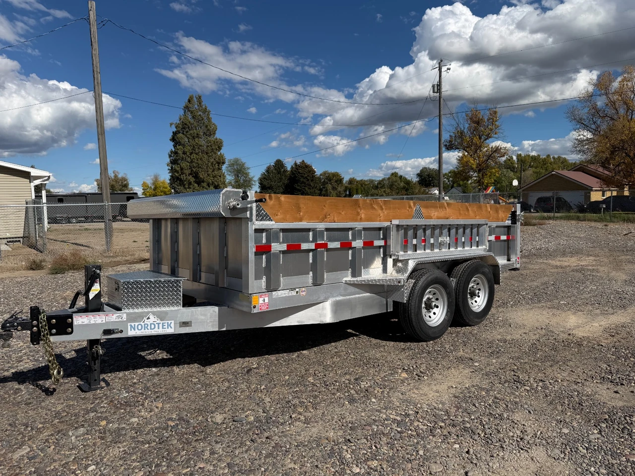 Nordtek Trailers 2025 2025 84"X14' Aluminum Dump Trailer | Tandem Axle Axle 14K, Aluminum, 36" Tall Sides Tarp Kit, Slide In Ramps, 2 Way Gate | All Aluminum, 36" Tall Sides + Wood Extension, Tarp Kit, Slide In Ramps, 2 Way Gate