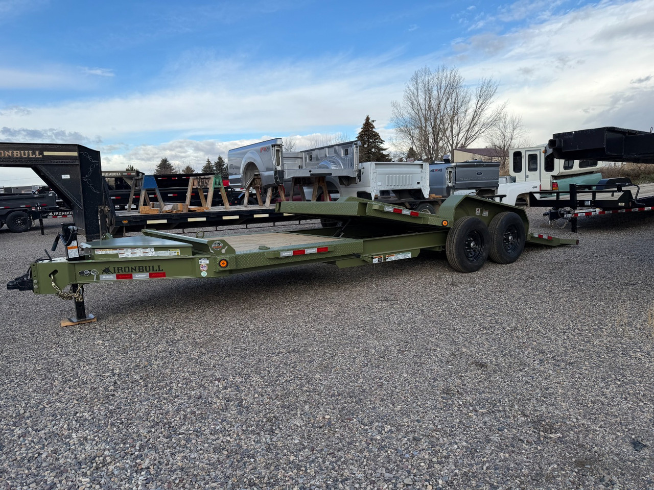 Iron Bull Trailers 2026 2026 84"X22' Gravity Tilt Trailer | Tandem Axle Axle 14K | 7K Axles, 8" I-Beam,16" OC, 10K Jack, (6) D-Rings, 16' Tilt + 6' Stat., XL Tool Box, Removable Fenders Winch Plate