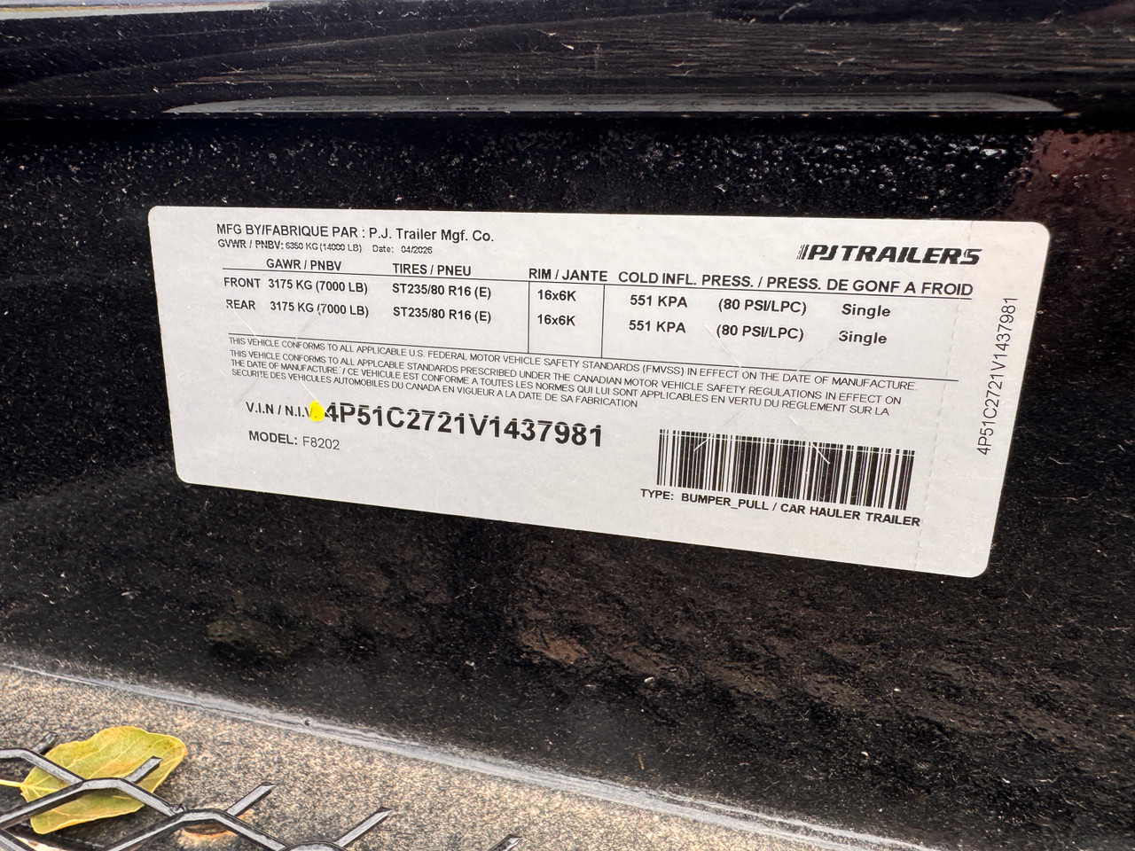 P.J. Trailers 2027 2027 240" Deckover Flatbed | Tandem Axle Axle 14K | Straight Deck, 14K