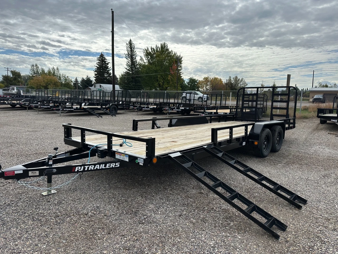 P.J. Trailers 2024 2024 83"X22' Utility Trailer | Tandem Axle Axle | HD Rampgate, ATV, Mount, Dove, Dp Fenders, 12" OC