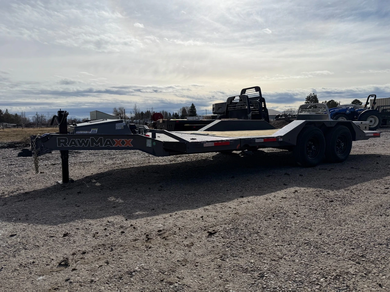 Raw Maxx Trailers 2026 2026 102"X20' Gravity Tilt Trailer | Tandem Axle Axle 14K | 16' Tilt, Drive Over Fenders, Recessed Box, Toolbox, (With Bulldog 9.5K Winch, Solar) Winch Plate & Roller 14K