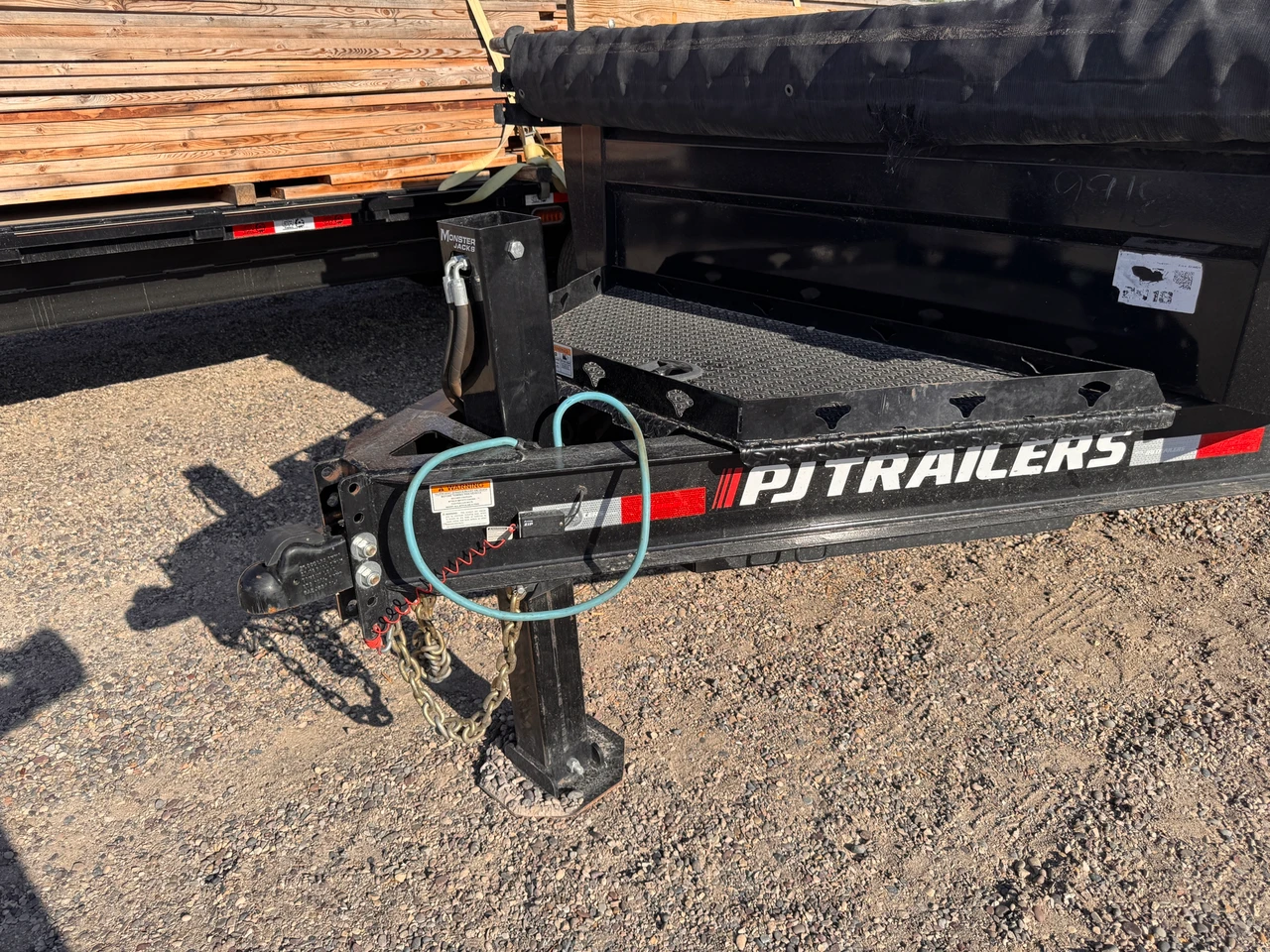 P.J. Trailers 2025 83"X14' Dump Trailer | Tandem Axle Axle 14K, Tarp Kit, XL Tongue Storage Box, Hydraulic Jack, Slide In Ramps, Rear Support Stands, 2 Way Spreader Gate