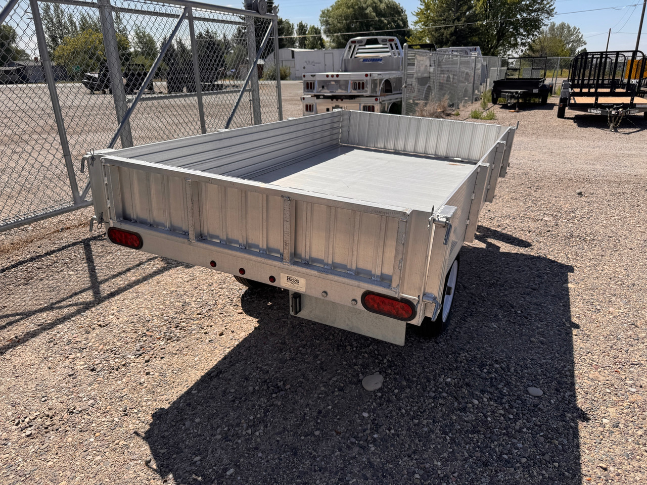 Primo Trailers 2024 54"X8' Single Ram Dump Trailer | Single Axle Axle 2.7K, All Aluminum, Channel Tongue, Spare Tire, Spreader Gate