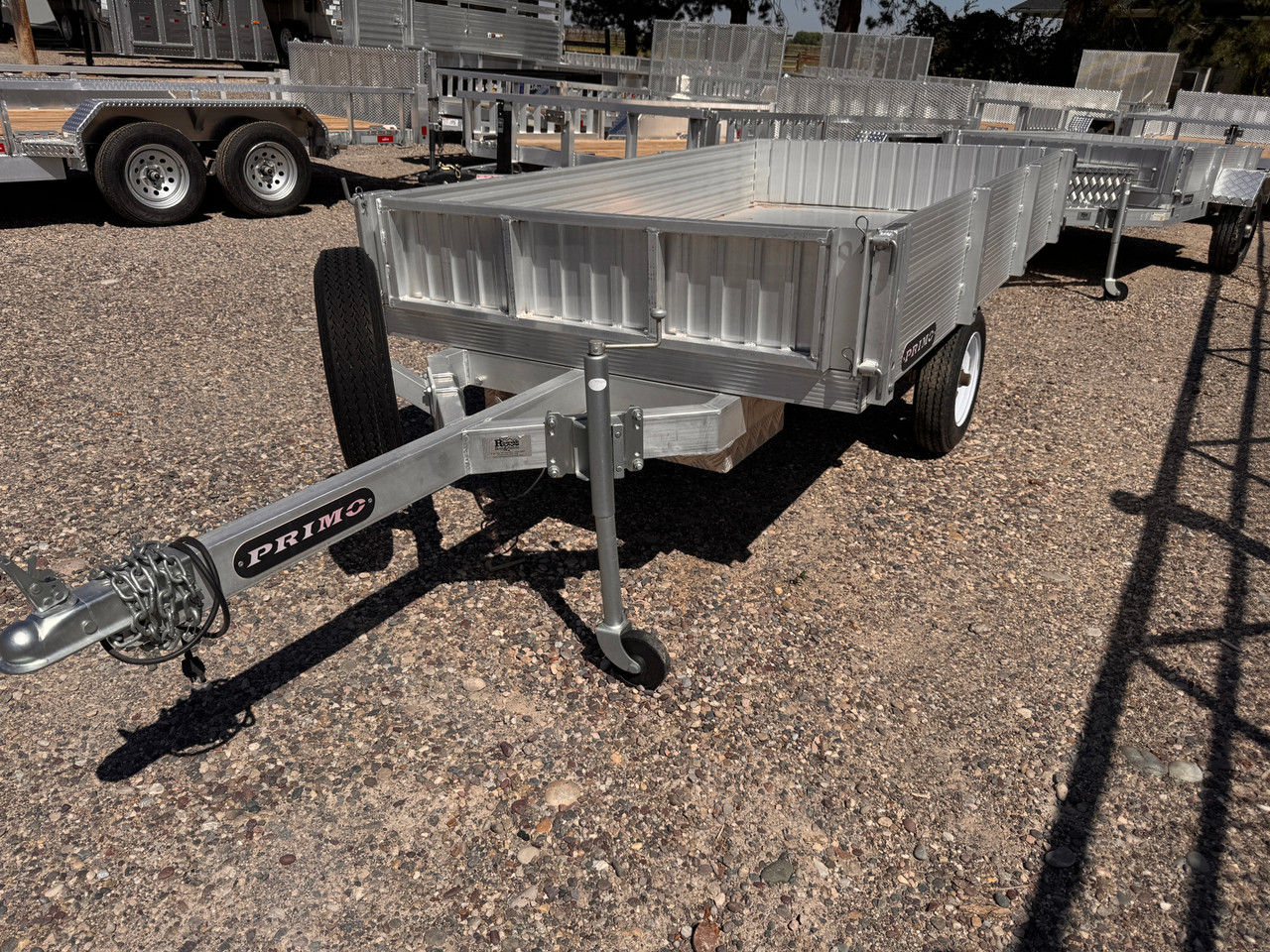 Primo Trailers 2024 54"X8' Single Ram Dump Trailer | Single Axle Axle 2.7K, All Aluminum, Channel Tongue, Spare Tire, Spreader Gate