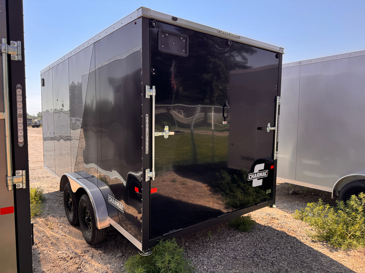 Charmac Trailers 2026 STEALTH 90"X16' V-Nose Cargo Trailer | Tandem Axle Axle 7K, Rear Stablizing Jacks, 7' Tall, Rear Ramp Door, Rubber Diamond Plate Floor, White Interior