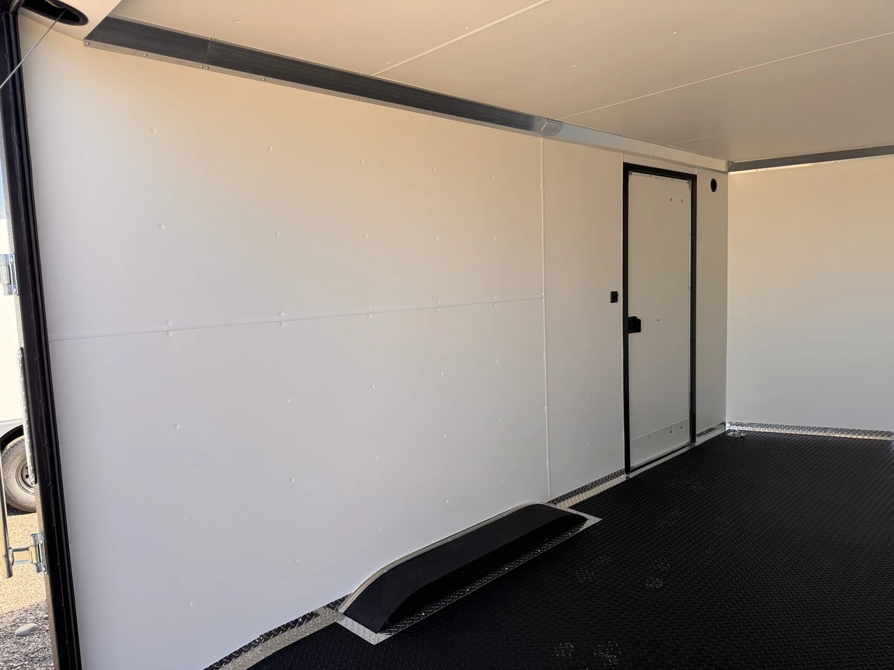 Charmac Trailers 2026 STEALTH 100"X16' V-Nose Cargo Trailer | Tandem Axle Axle 7K, Rubber Diamond Plate Floor, Torsion Axles, White Interior, Rear Ramp Door, Driver Side Access Door