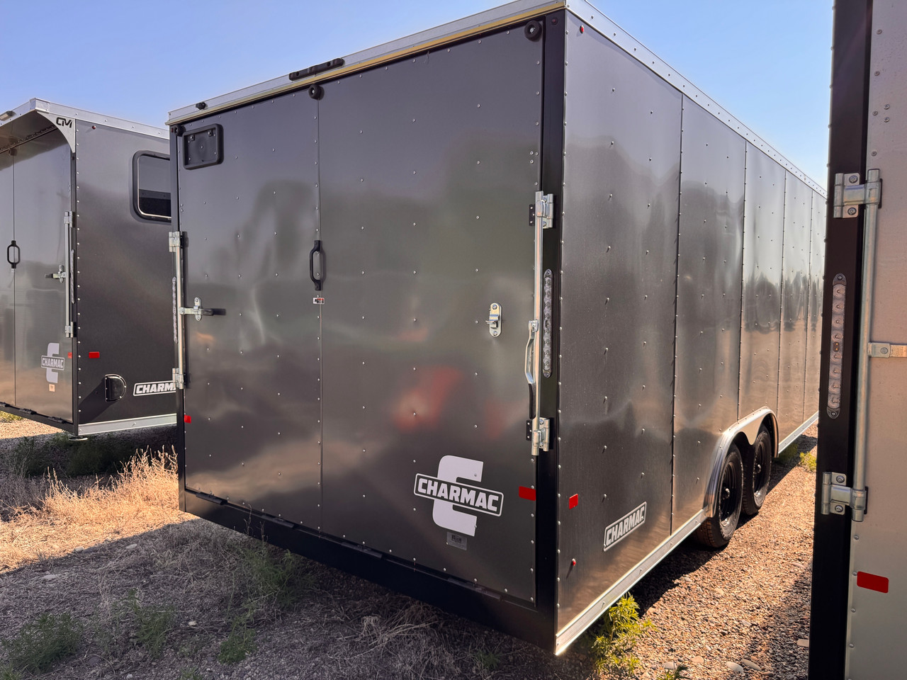 Charmac Trailers 2026 ATLAS 100"X24' V-Nose Cargo Trailer | Tandem Axle Axle 9.99K, 7' Tall, Spring Axles, Rear Ramp Door, Driver Side Access Door,