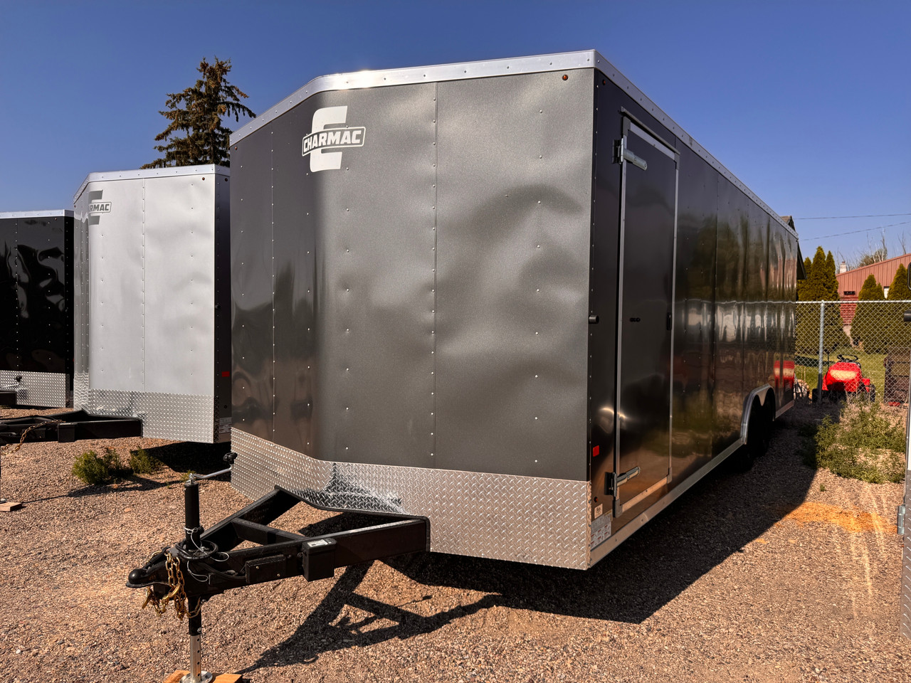 Charmac Trailers 2026 ATLAS 100"X24' V-Nose Cargo Trailer | Tandem Axle Axle 9.99K, 7' Tall, Spring Axles, Rear Ramp Door, Driver Side Access Door,