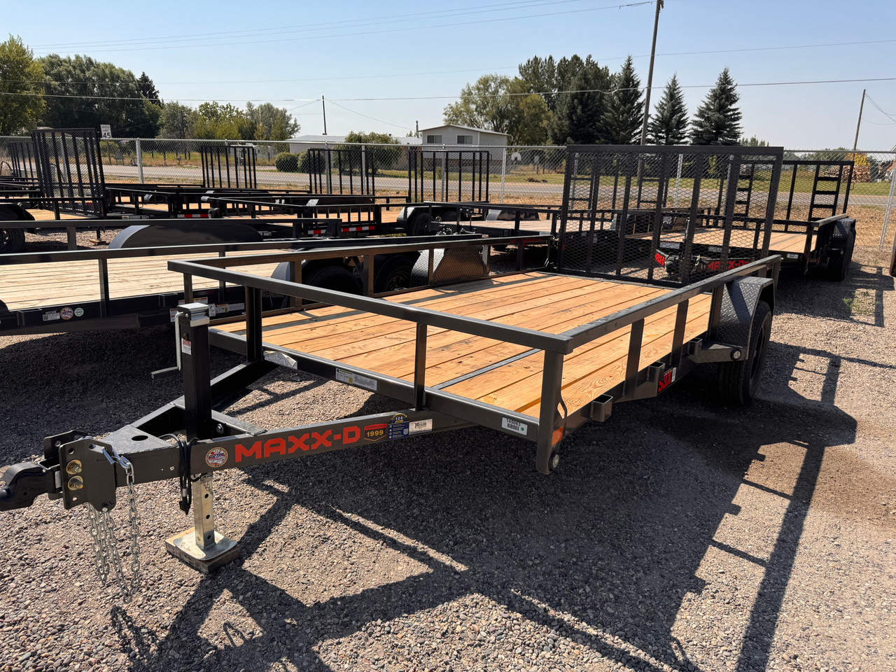 Maxx-D Trailers 2027 S3X 83"X14' Utility Trailer | Single Axle Axle 2.99K, 4" Channel Frame, Tongue, Tube Rail, 1' Dovetail, 4' Rear Rampgate, Spare Tire Mount