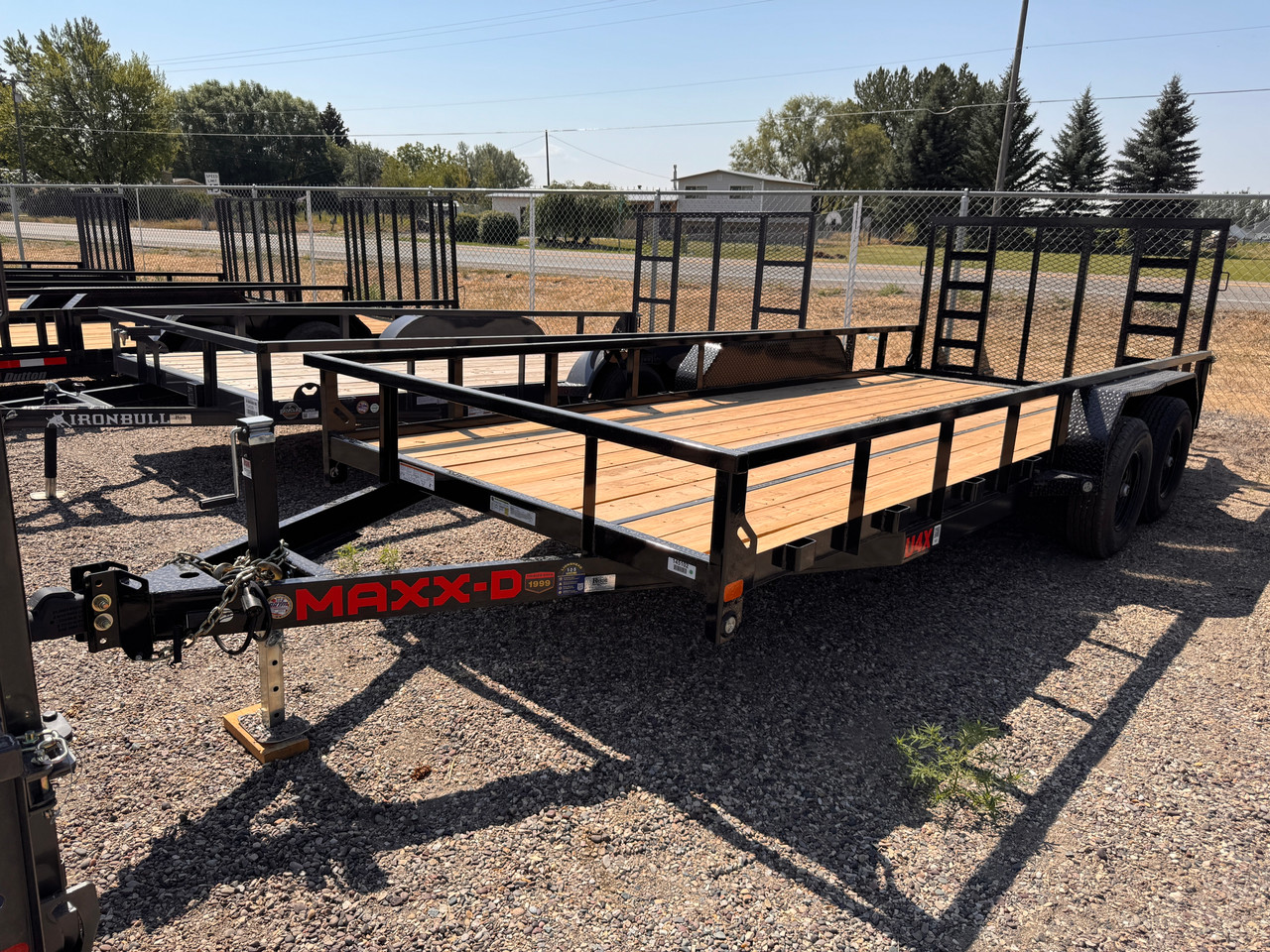 Maxx-D Trailers 2027 U4X 83"X18' HD Utility Trailer | Tandem Axle Axle 9.99K, 5" Channel Frame, Square Tube Rail, 1' Dovetail, HD 4' Rear Rampgate, Spare Tire Mount