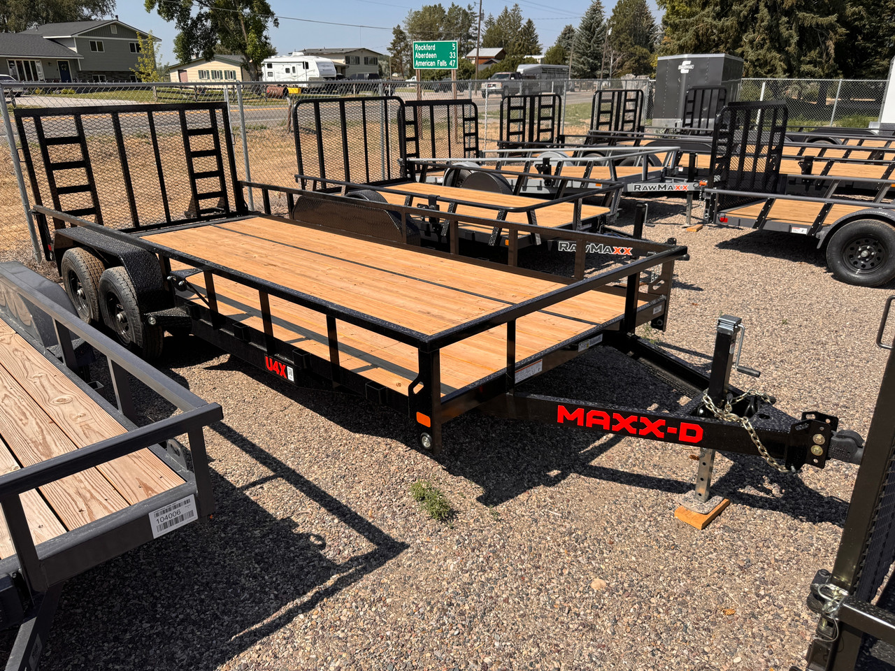Maxx-D Trailers 2027 U4X 83"X18' HD Utility Trailer | Tandem Axle Axle 9.99K, 5" Channel Frame, Square Tube Rail, 1' Dovetail, HD 4' Rear Rampgate, Spare Tire Mount