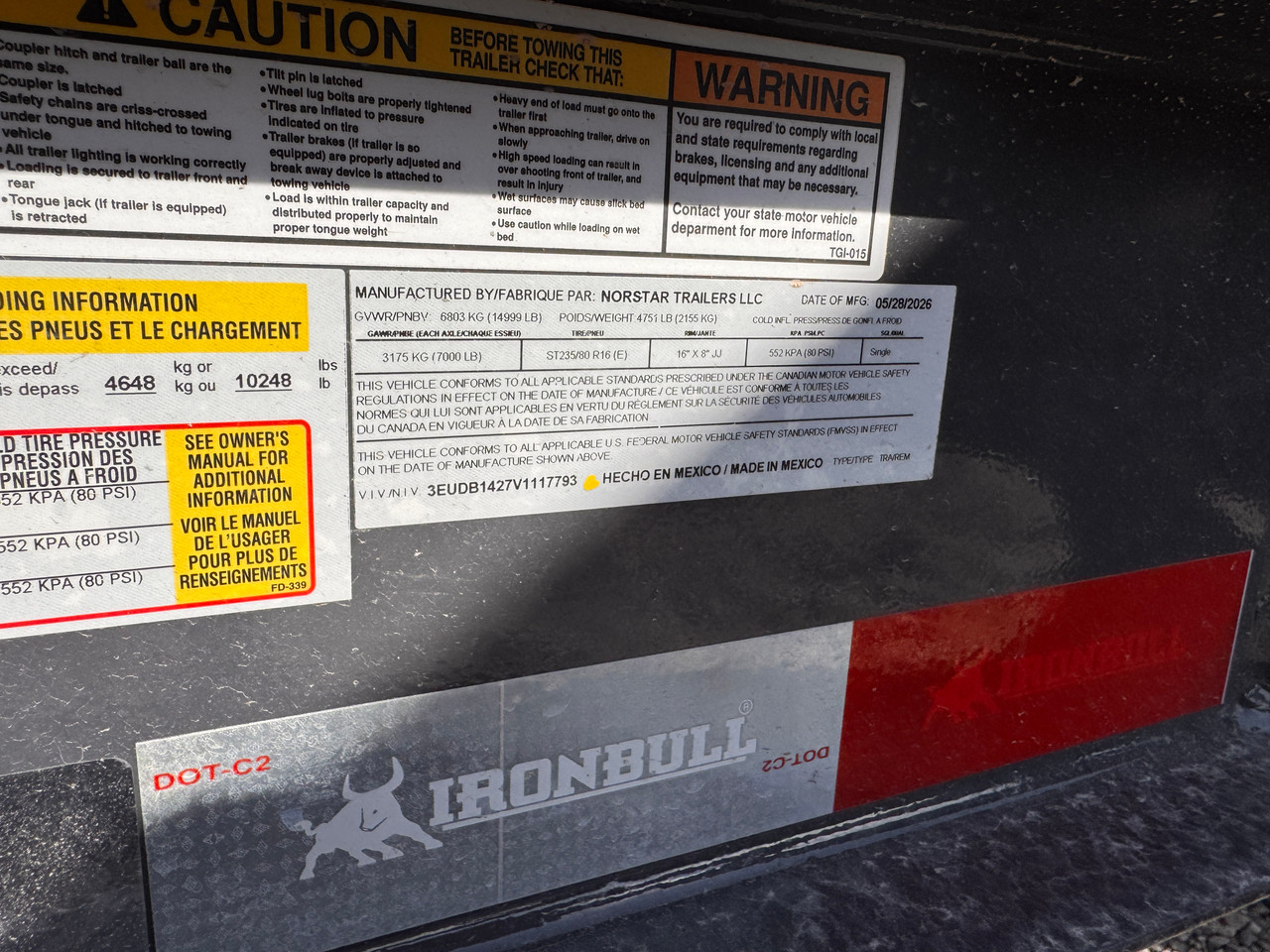 Iron Bull Trailers 2027 DWB 83"X14' Scissor Dump Trailer | Tandem Axle Axle 14.999K, 24" Sides, Slide In Ramps, Tarp Kit