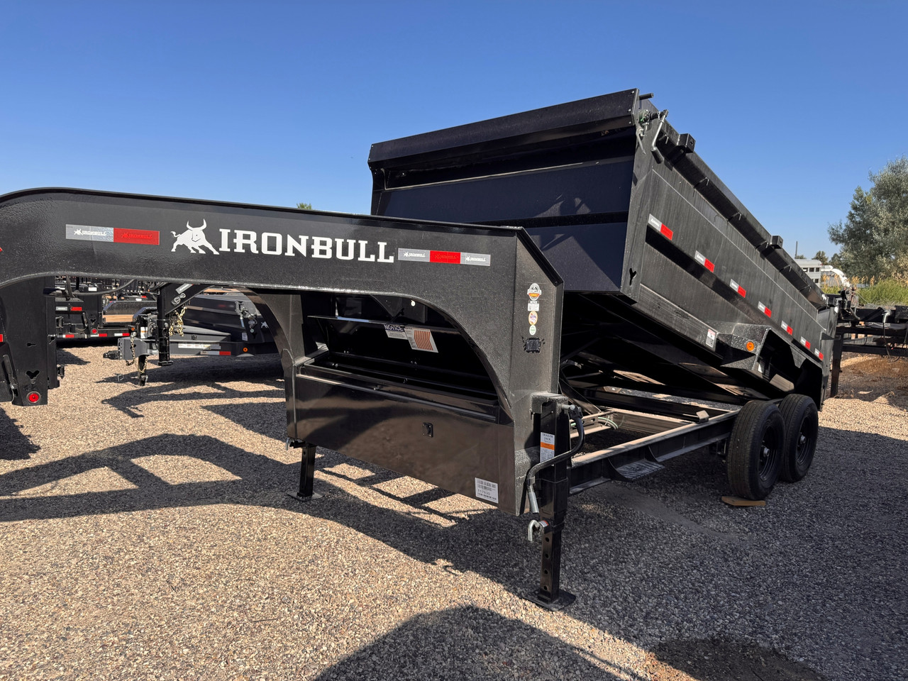 Iron Bull Trailers 2027 DTG 83"X16' Scissor Dump Trailer | Tandem Axle Axle 14K, 24" Sides, 7 Ga Floor, Aluminum Ramps, Tarp Kit, Spare Mount, 2 Way Spreader Gate