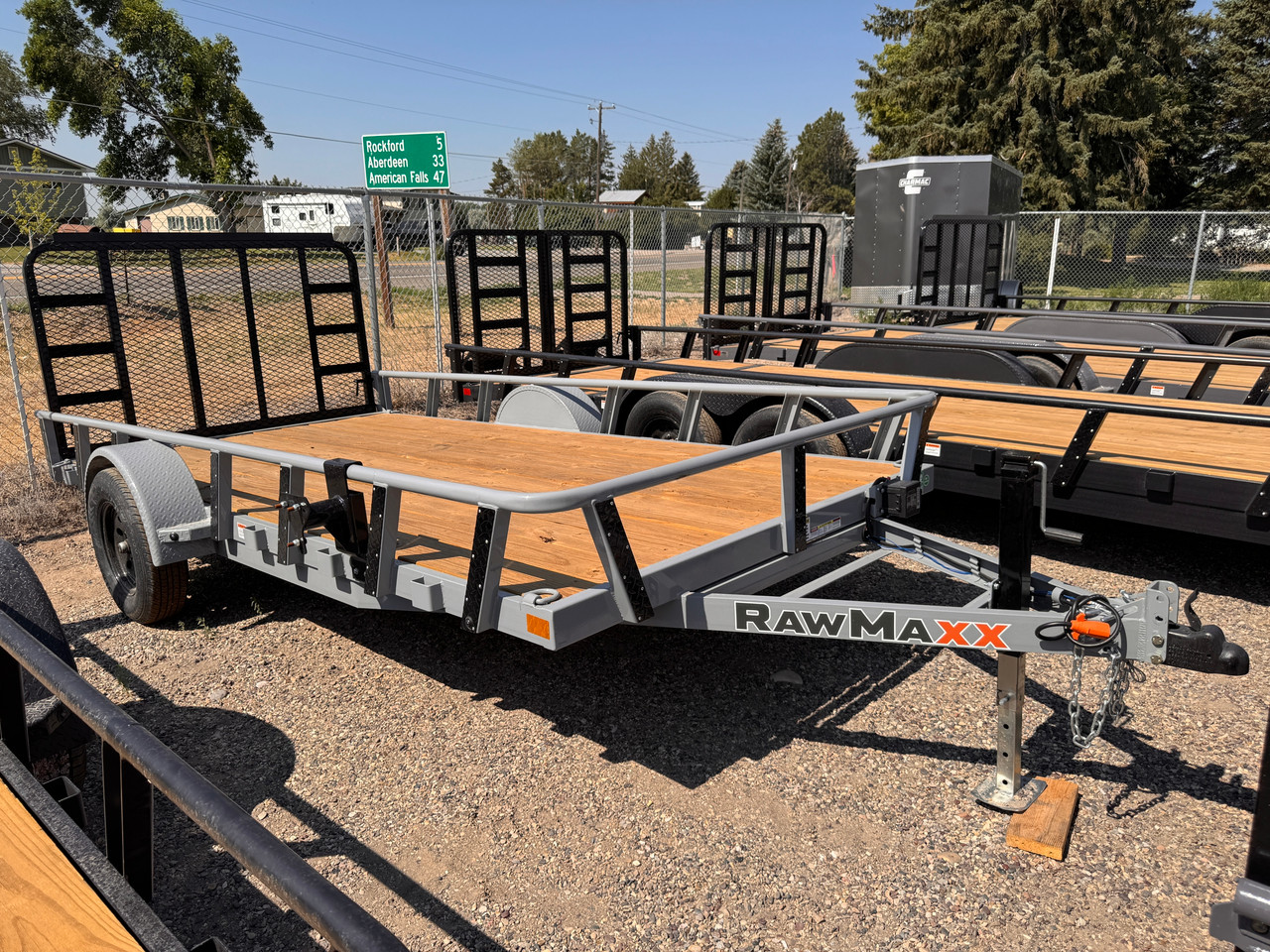 Raw Maxx Trailers 2026 UTX 83"X14' Utility Trailer | Single Axle Axle 3.5K, 2" Round Tube Rail, 4' Rampgate, Black Diamond Plate Trim, Straight Deck