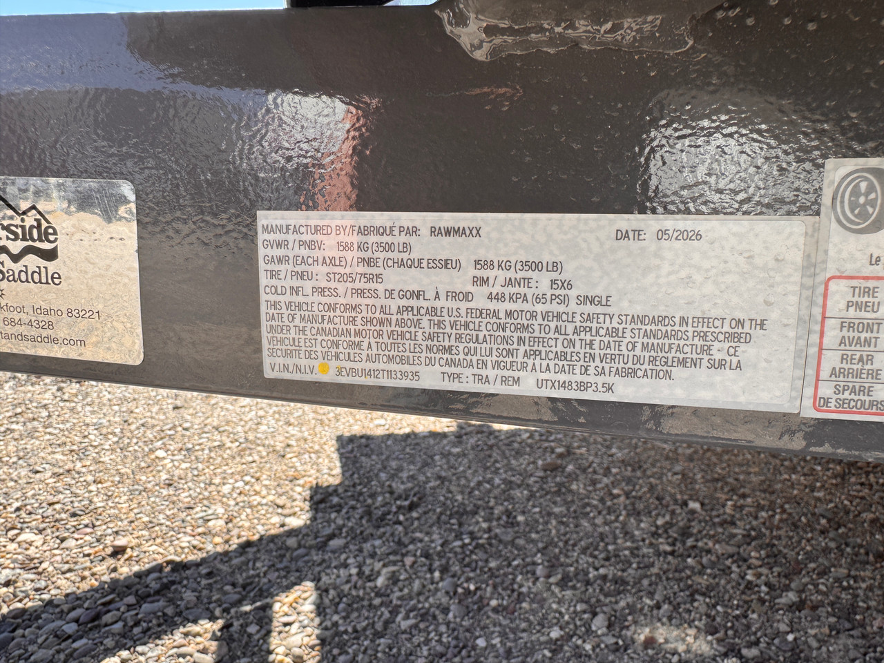 Raw Maxx Trailers 2026 UTX 83"X14' Utility Trailer | Single Axle Axle 3.5K, 2" Round Tube Rail, 4' Rampgate, Straight Deck