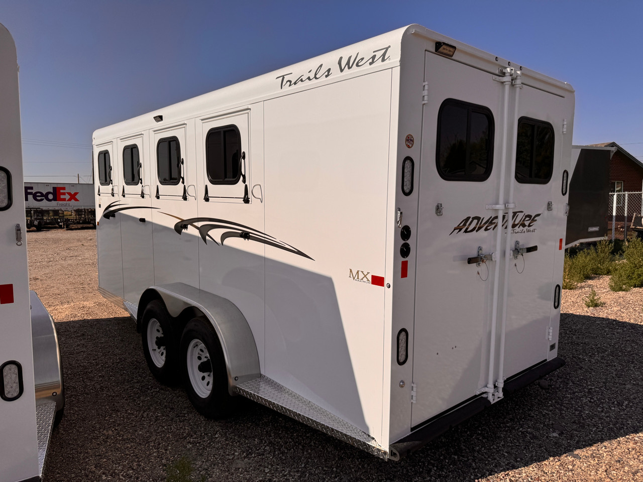 Trails West Trailers 2027 ADVENTURE II MX Horse Trailer | Tandem Axle Axle 9.98K, 4-Horse, Tack Room, Convieince Package, Rear Windows, Swing Out Saddle Rack, Rubber Floors