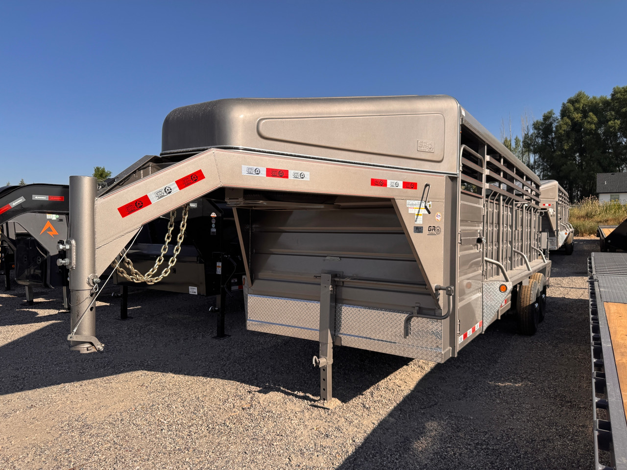 GR Trailers 2026 80"X20' Stock Trailers | Tandem Axle Axle 14K, Rubber Floor, Side Escape Door, Single Divider Gate, Swing Slide Combo Gate
