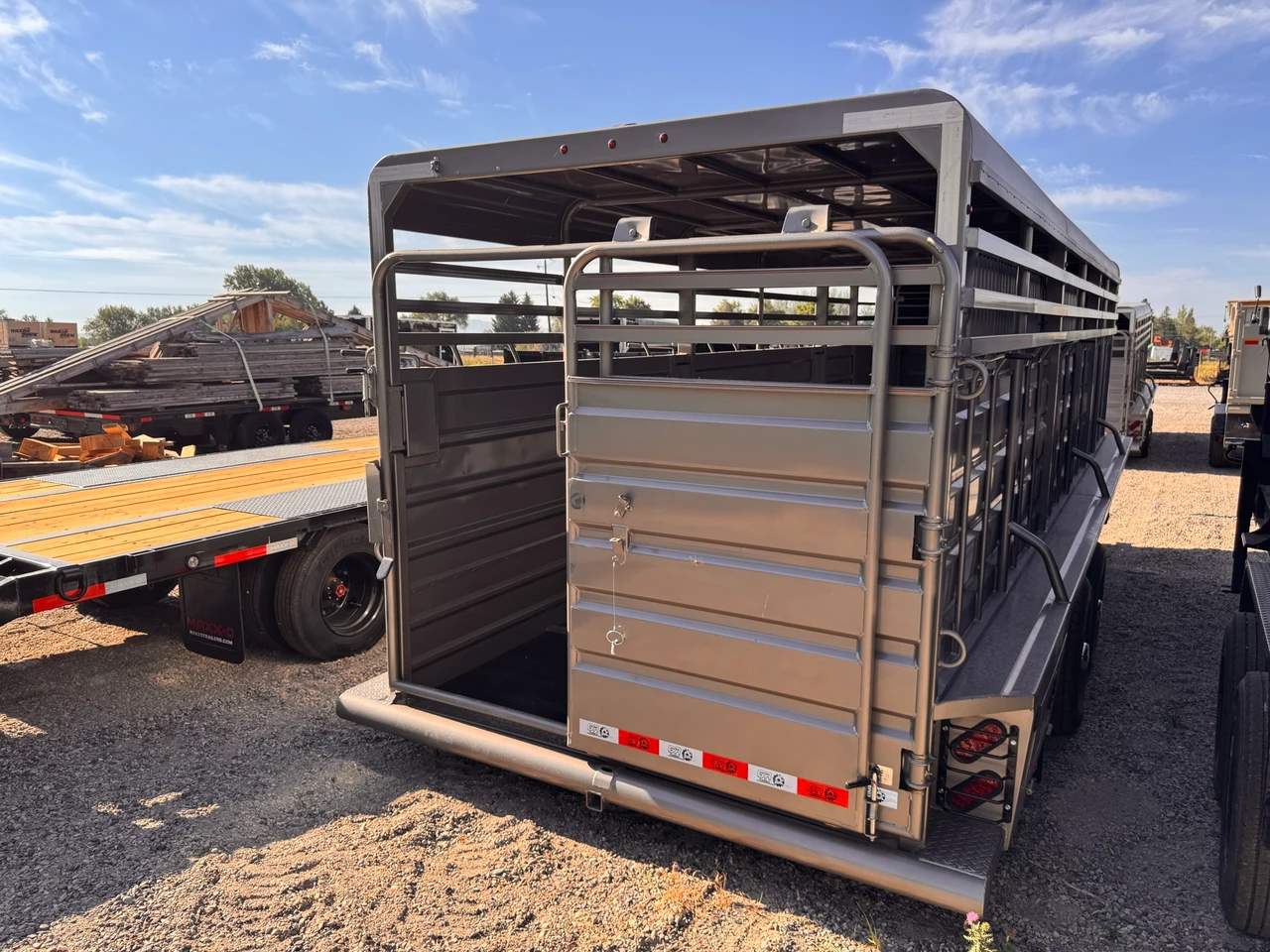 GR Trailers 2026 80"X24' Stock Trailers | Tandem Axle Axle 14K, Rubber Floor, Side Escape Door, Dual Divider Gate, Swing Slide Combo Gate