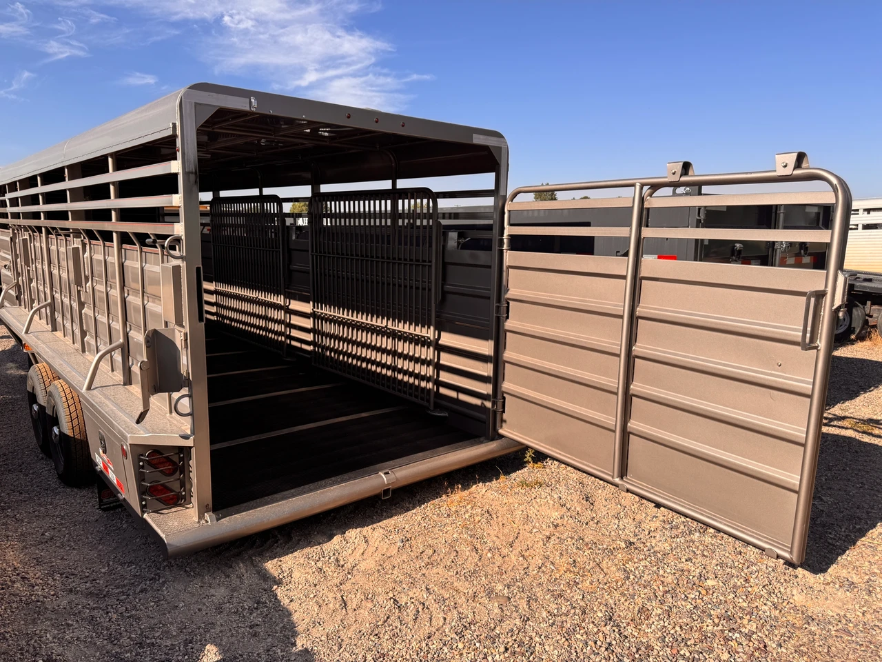 GR Trailers 2026 80"X24' Stock Trailers | Tandem Axle Axle 14K, Rubber Floor, Side Escape Door, Dual Divider Gate, Swing Slide Combo Gate