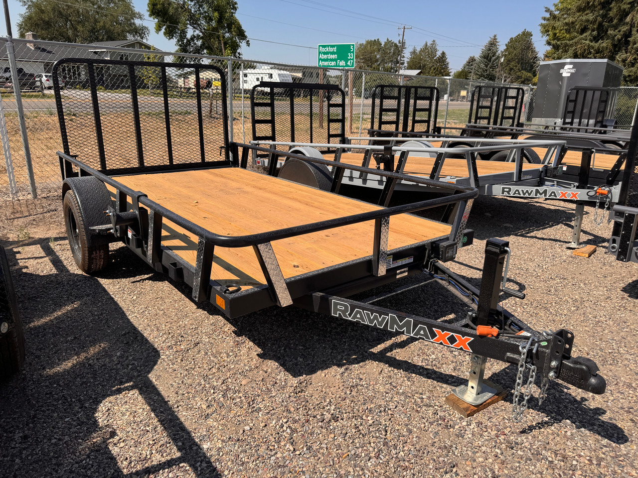 Raw Maxx Trailers 2027 UTX 77"X12' Utility Trailer | Single Axle Axle 3.5K, 4' Ramp Gate, Pipetop Rails, Tread Brite Trim, Steel Diamond Plate Fenders