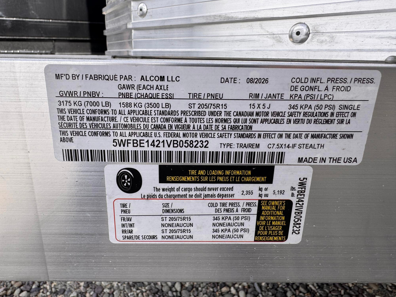 Alcom Trailers 2027 STEALTH XLT 90"X14' Cargo Trailer | Tandem Axle Axle