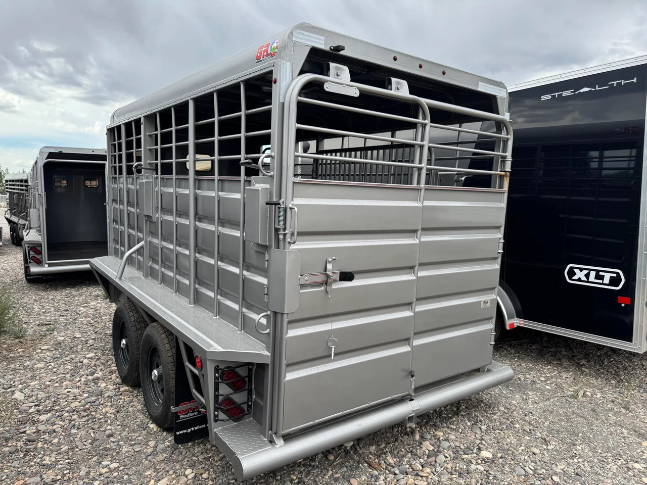 GR Trailers 2026 72"X14' Stock Trailer | Tandem Axle 14K, BRUSH FENDERS, RUBBER MATS, 7K
