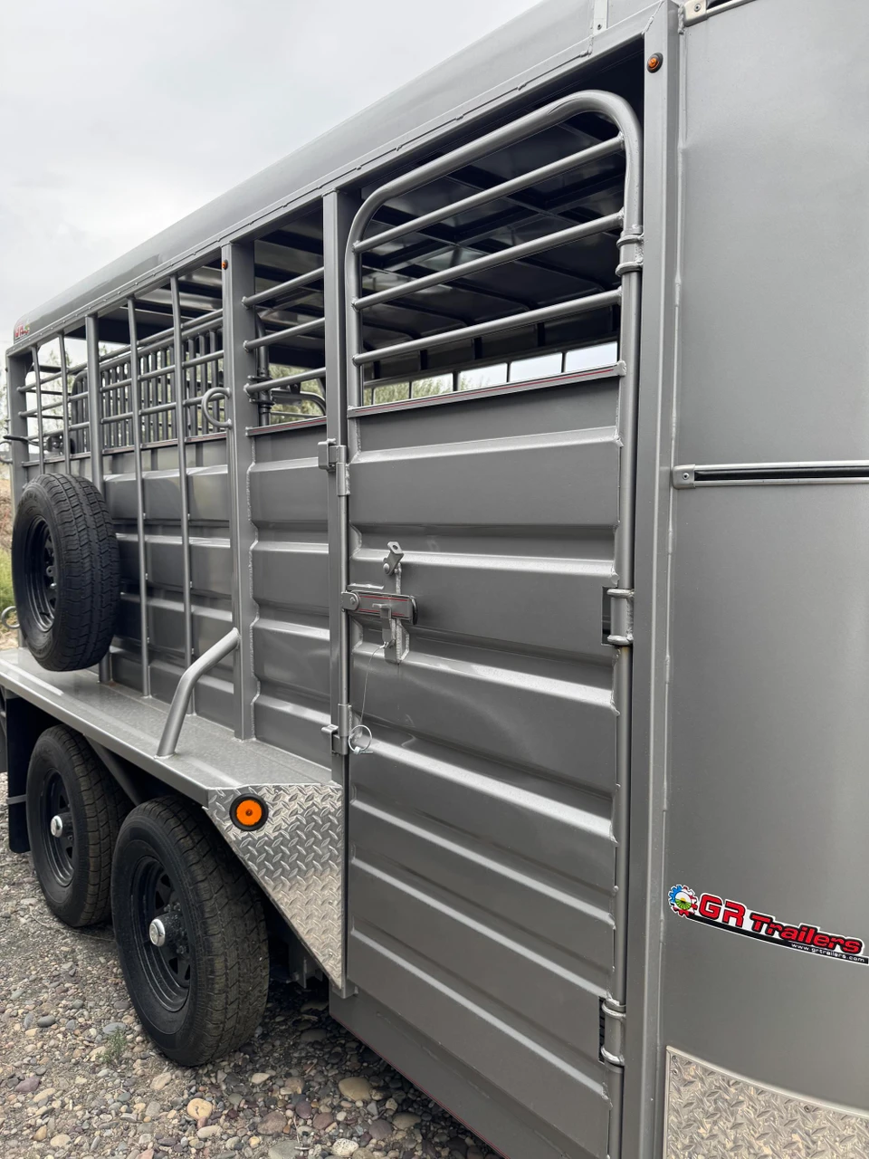 GR Trailers 2026 72"X14' Stock Trailer | Tandem Axle 14K, BRUSH FENDERS, RUBBER MATS, 7K