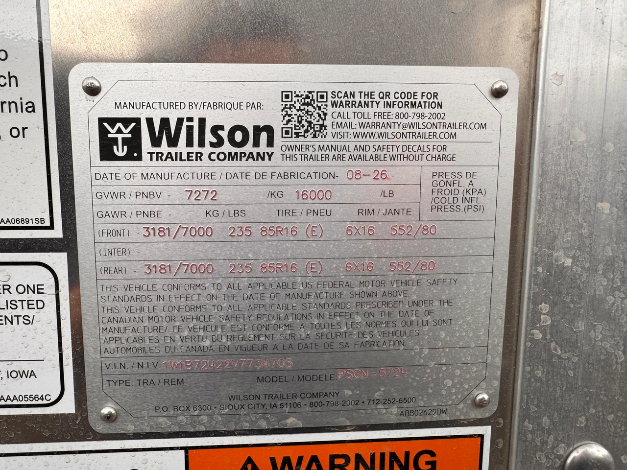 Wilson Trailers 2027 Punchside 84"X24' Stock Trailer | Alluminum, PSGN-5724, 16KGVWR, 7K AXLES, TIE RAIL INSIDE, 8 TIE LOOPS OUTSIDE, RUNNING BOARDS,