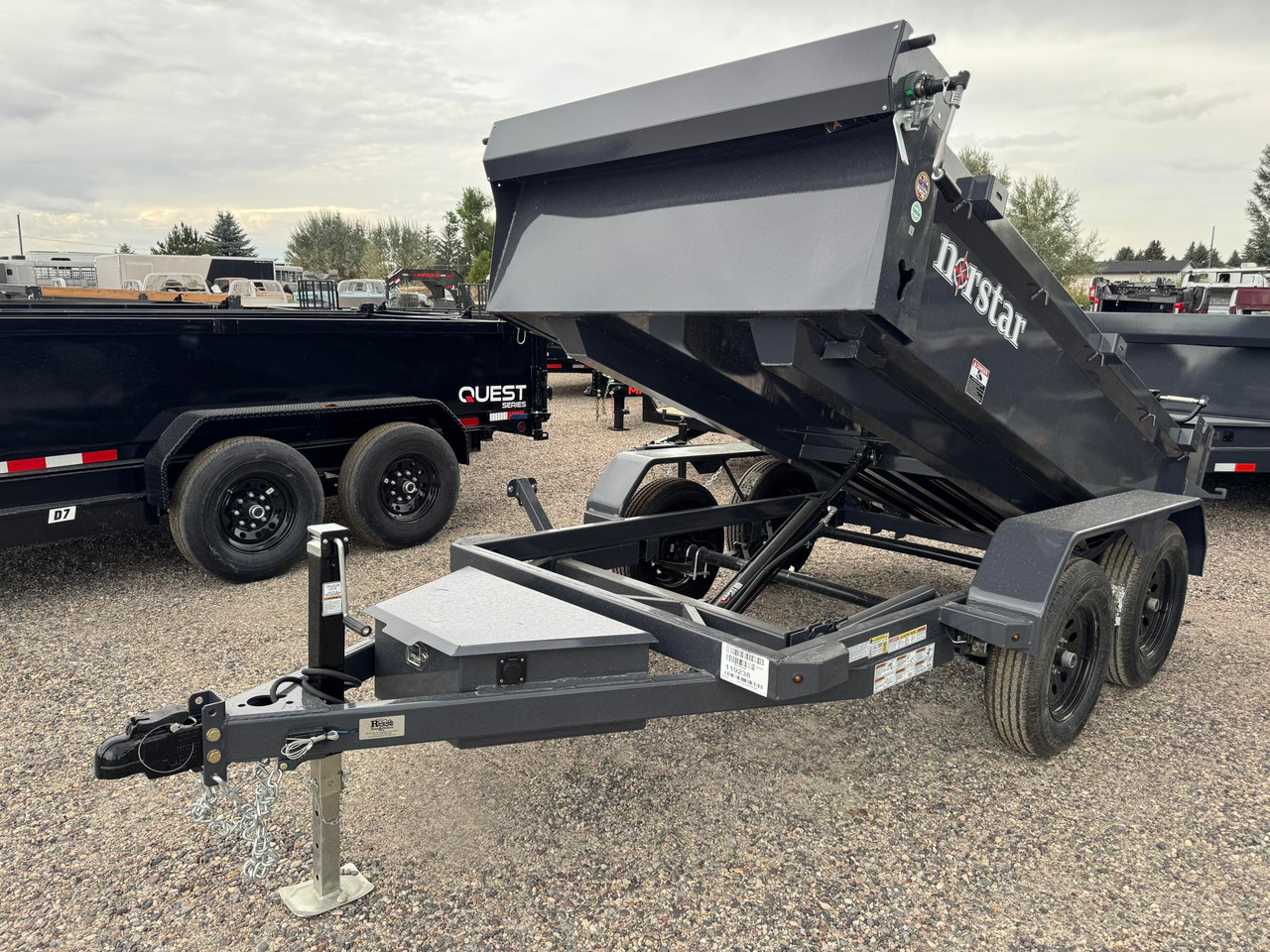 Norstar Trailers 2027 DCB 60"X10' Single Ram Dump Trailer | Tandem Axle, 60"X10' DCB TANDEM AXLE DUMP, CYLINDER LIFT, 20" SIDES 12 GUAGE, SWING DOORS, TARP, 7K GVWR (3500 LBS AXLES)