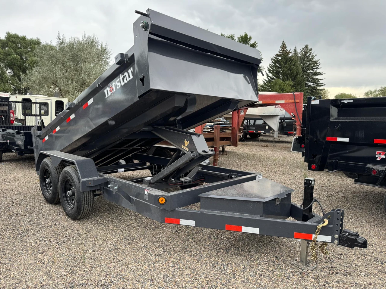 Norstar Trailers 2027 DCB 72"X12' Scissor Dump Trailer | Tandem Axle, 72"X12' DCB TA DUMP, POWER UP DOWN, SCISSOR LIFT, (2) 5.2K AXLES, SLIDE IN RAMPS, TARP KIT,