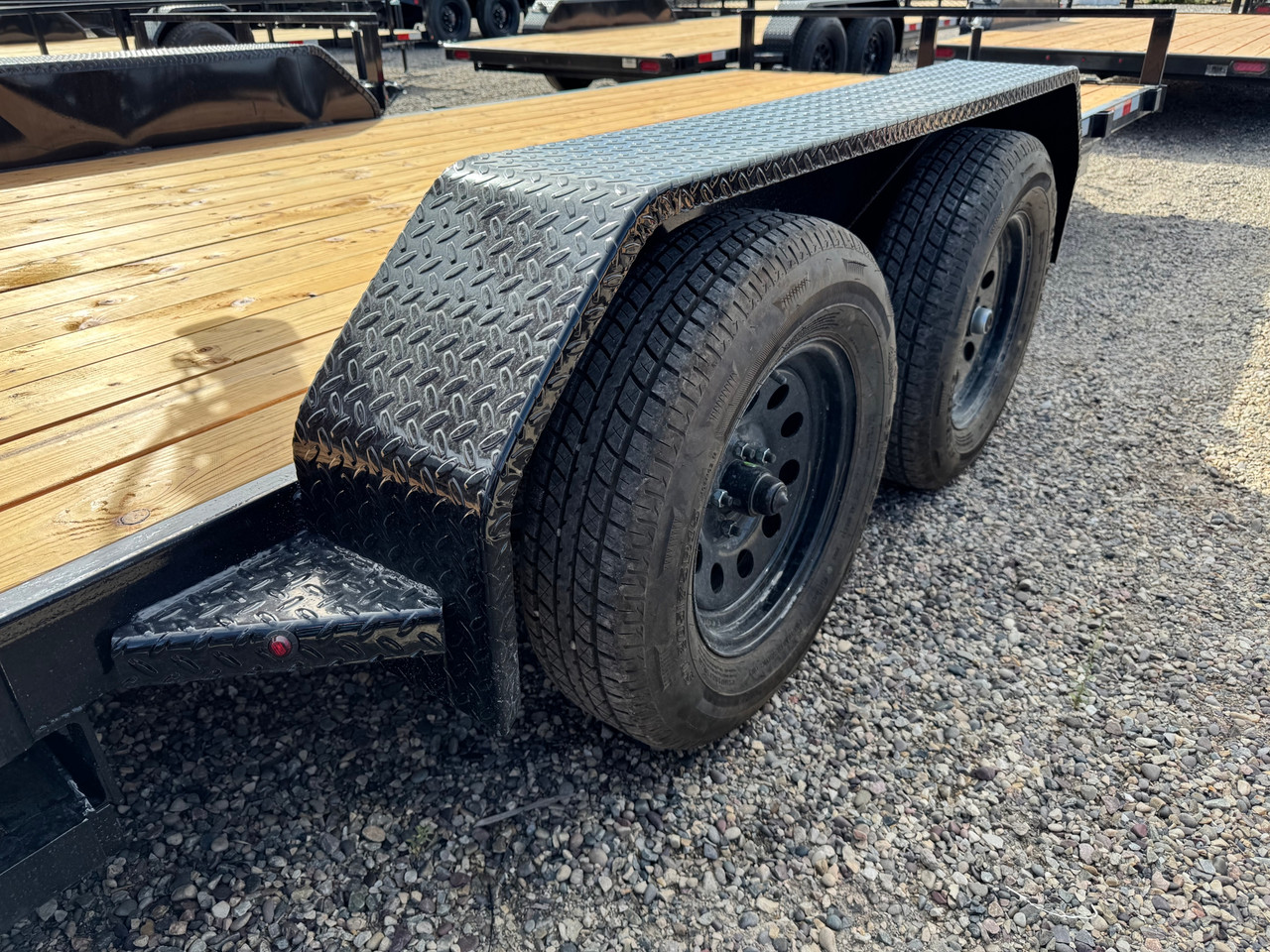 Dutton Trailers 2026 DT 72"X18' Car Hauler Trailer | Tandem Axle 7K, Wood Deck, Diamond Plate Fenders, Slide In Ramps, D-Ring Tie Downs, Dovetail Deck