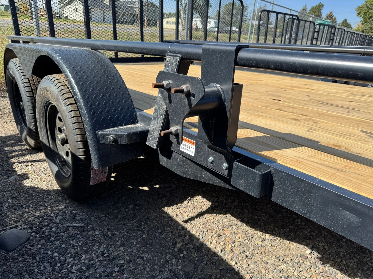 Raw Maxx Trailers 2027 UTX 77"X12' Utility Trailer | Tandem Axle 7K, 2" Round Pipetop Rails, 4' Rear Ramp Gate, Spare Tire Mount, 8 Ply Tires