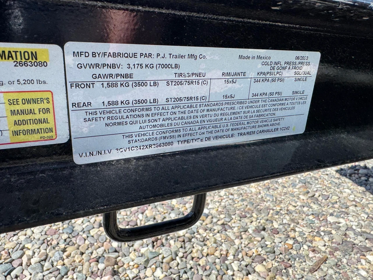 P.J. Trailers 2024 C4 84"X20' Car Hauler Trailer | Tandem Axle 7K, Dove Tail, Bolt On Steel Fenders