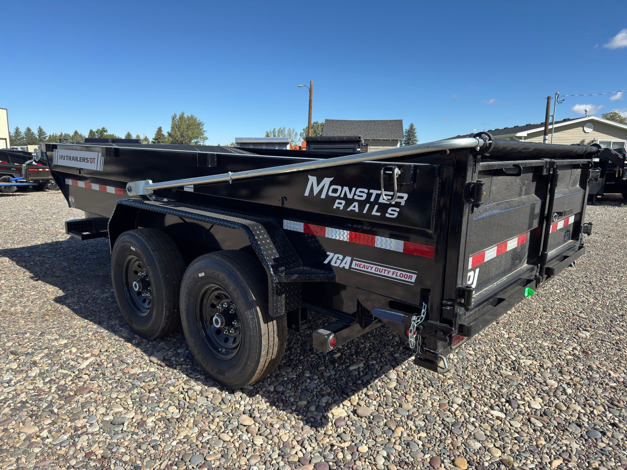 P.J. Trailers 2027 DT 83"X14' Telescopic Dump Trailer | Tandem Axle 14K, Low Profile, 24" Sides, 7ga Floors, Hydraulic Jack, Solar Charger