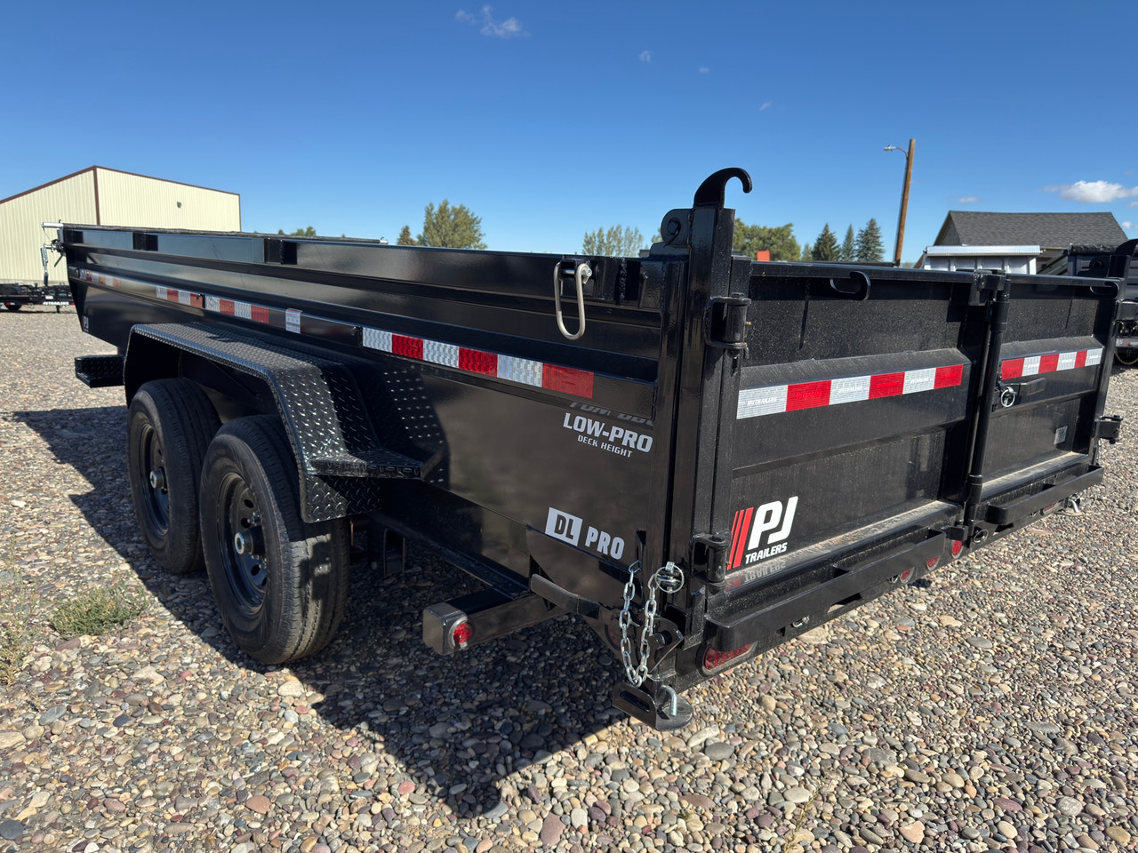 P.J. Trailers 2027 DT 83"X16' Telescopic Dump Trailer | Tandem Axle 14K, Low Profile, 6" Lift Cylinder, 24" Sides, 7ga Floors, Hydraulic Jack, Solar Charger