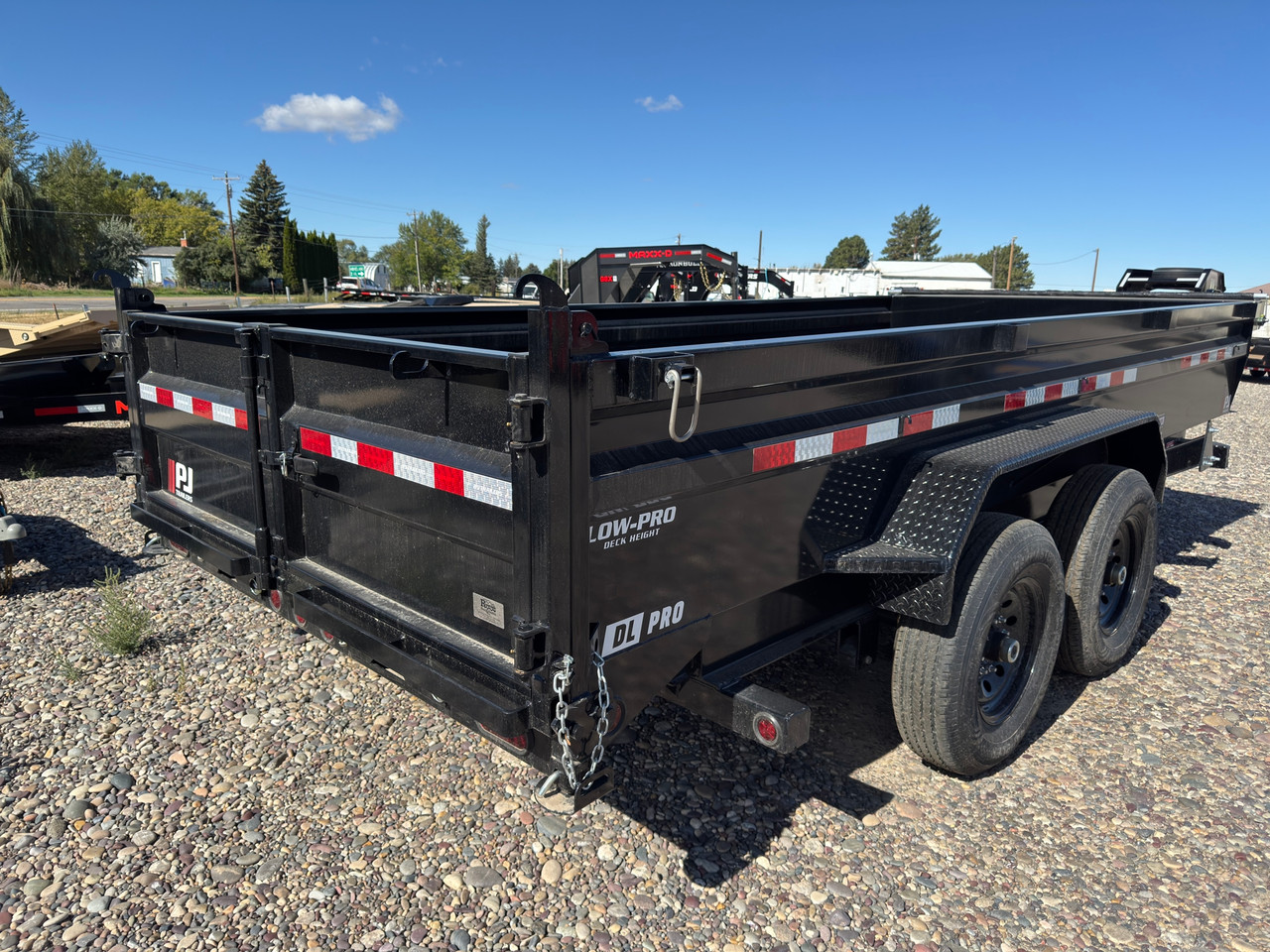 P.J. Trailers 2027 DT 83"X16' Telescopic Dump Trailer | Tandem Axle 14K, Low Profile, 6" Lift Cylinder, 24" Sides, 7ga Floors, Hydraulic Jack, Solar Charger