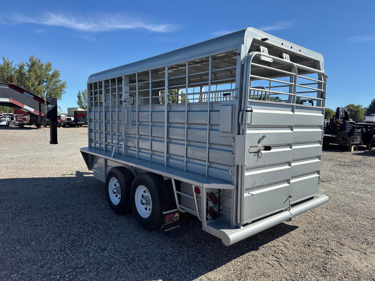 GR Trailers 2025 72"X16' Stock Trailer | Tandem Axle 10K, BRUSH FENDERS, RUBBER MATS, 10K