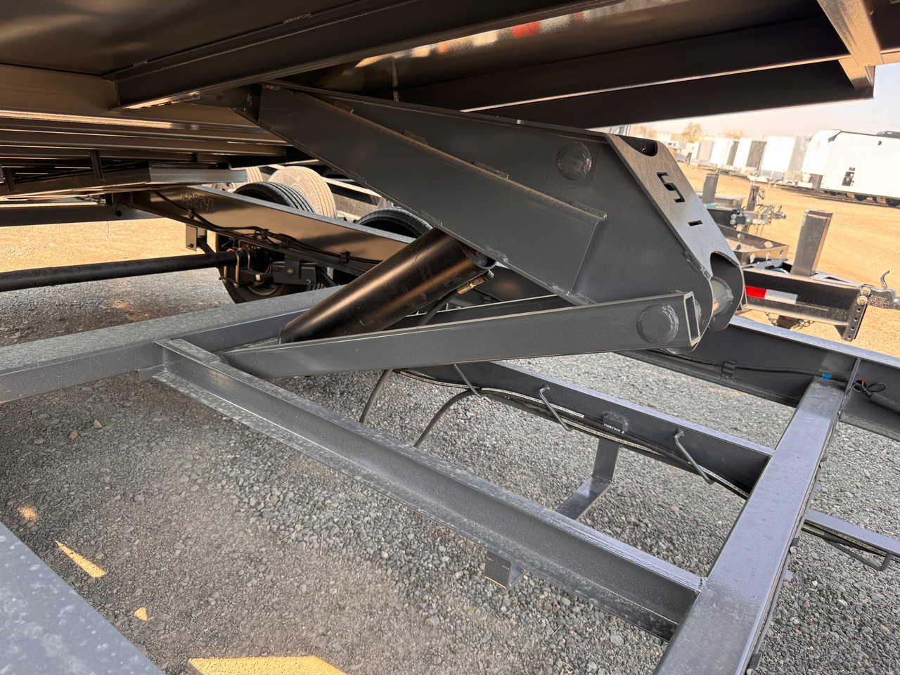 P.J. Trailers 2027 DM 83"X16' Low Profile Dump Trailer | Tandem Axle 14K, 36" Sides, Hydraulic Jack, 7ga Floors, 2 Way Spreader Gate, XL Storage Box, Tarp Kit, Rear Stabilizing Stands