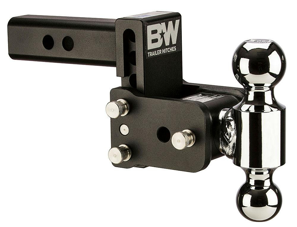 B&W Hitches Tow and Stow Adjustable Drop Hitch | 2" Receiver, 3" Drop, 3-1/2" Rise, Dual Ball 1-7/8" x 2" | Universal
