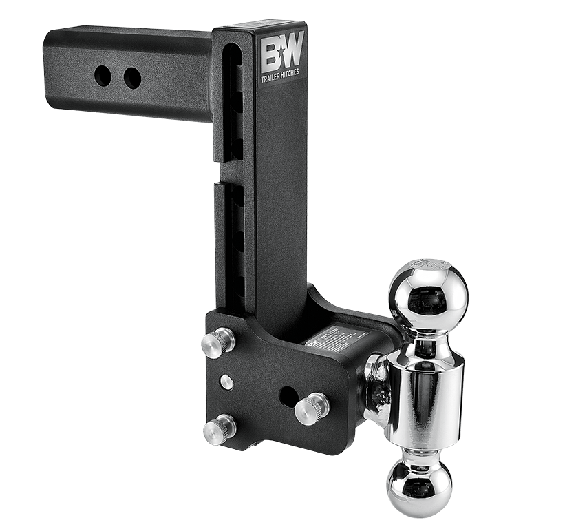 B&W Hitches Tow and Stow Adjustable Drop Hitch | 2.5" Receiver, 8-1/2" Drop, 9" Rise, Dual Ball 2-5/16" x 2" | Universal