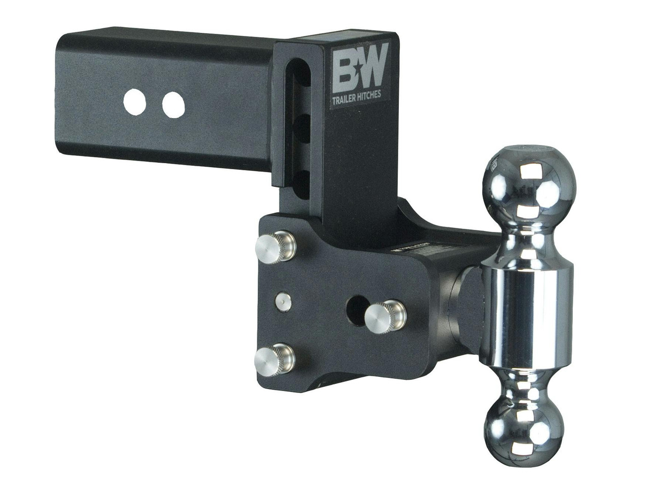 B&W Hitches Tow and Stow Adjustable Drop Hitch | 3" Receiver, 4-1/2" Drop, 4" Rise, Dual Ball 2-5/16" x 2" | Universal