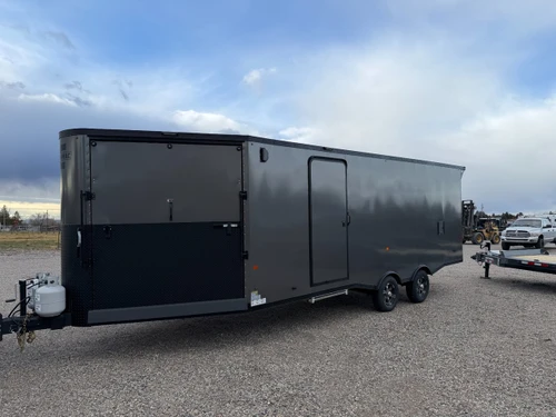 Charmac Trailers 2026 SNOW SPORT 28' Powersports Trailer | Tandem Axle, Torsion Axles, Black Out Package, Rubber Diamond Plate Floor, Apex Plus, Furnace