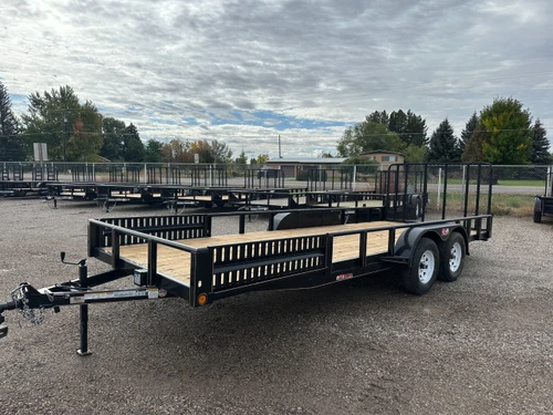 GR Trailers 2025 82"X20' Utility Trailer | Tandem Axle, Channel Pipetop Rail, Side Load ATV Ramps, Rear Rampgate