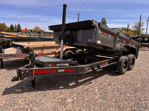 Maxx-D Trailers 2027 DTX 83"X14' Telescopic Dump Trailer | Tandem Axle 15.6K, 24" Sides, Wireless Remote, 8" I-Beam Frame, Tarp Kit, Slide In Ramps, Spreader Gate