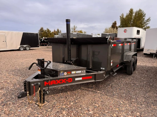 Maxx-D Trailers 2027 DTX 83"X16' Telescopic Dump Trailer | Tandem Axle 15.6K, 36" Sides, Wireless Remote, 8" I-Beam Frame, Tarp Kit, Slide In Ramps, Spreader Gate